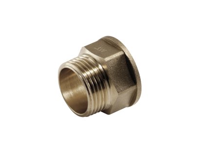 Mosazná obrácená redukce - 1/2"x3/4" MF - s vnějším a vnitřním závitem