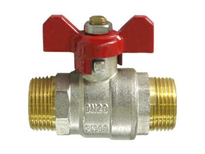 Mosazný kulový ventil MM motýl 1/2"