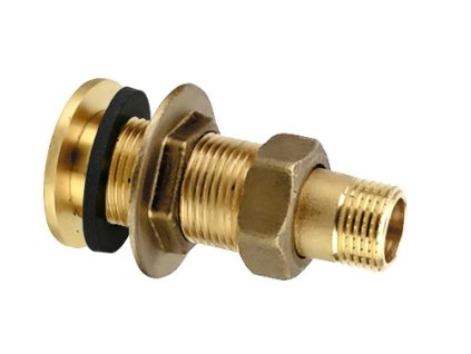 Prechod prírubový 1"x3/4" s maticou, šrobením a gumovým tesnením na nádrže - mosadzný