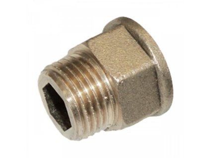 Mosazné prodloužení - 1/2" MF - délka 10 mm (1 cm) vnitřní šestihran - s vnějším a vnitřním závitem