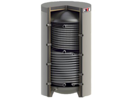 Kombinovaná akumulační nádrž 300L s izolací a 2 výměníky KHT HPh-C-11 - 1x nerezový výměník, 1x solární výměník (černá ocel)