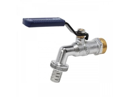 Guľový kohút výtokový 1/2" Modrá páka, koncovka na 1/2" hadicu