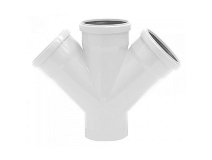 REHAU RAUPIANO PLUS dvojitá odbočka s pryžovým těsnícím kroužkem 125/110/110 45°