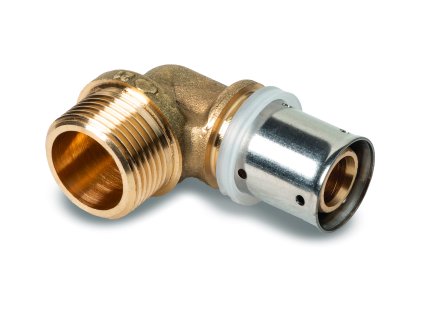 PEX / Multipex lisovací koleno s přechodem na závit 90° - 16x1/2" TH - vnější závit