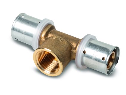 PEX lisovací T-kus s prechodom na závit – 26x3/4"x26 TH - vnútorný závit