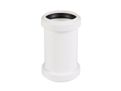 HT odpadová / kanalizačná spojka dvojhrdlá DN 40 - dĺžka 103 mm - HTMM - biela