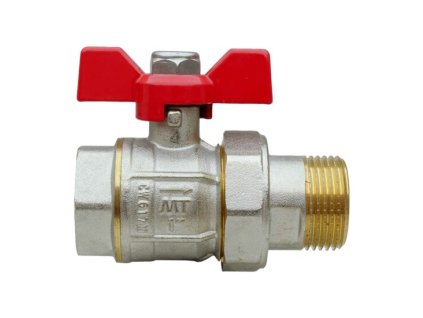 PR616BI2191 41062 Valvula Esfera Dos Piezas PN 30 M H Mando Palomilla Color Rojo SZ4