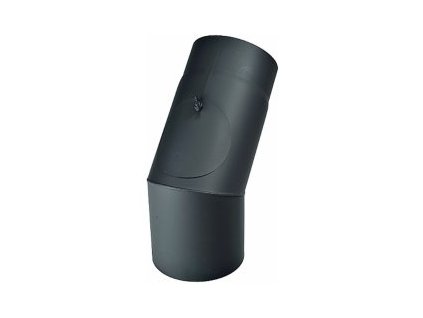 Ocelové komínové koleno s čistícím otvorem - průměr 130 mm, úhel 45°, tloušťka stěny roury 2 mm, kouřovod - silnostěnný