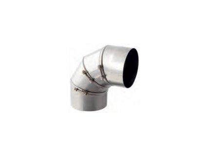 Nerezové komínové koleno nastaviteľné 0-90° so sponami a revíznym/čistiacim otvorom - priemer 160 mm, dymovod - jednoplášť