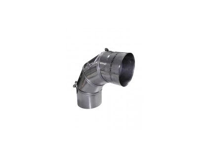 Nerezové komínové koleno nastaviteľné 0-90° so sponami a čistiacim otvorom, - priemer 140 mm, dymovod - jednoplášť