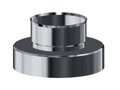 Nerezový kominový přechod z jednopláště na trojplášť pro 90° sopouch - průměr 130/225 mm, kouřovod