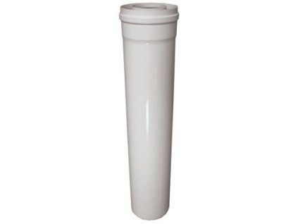 Koaxiálna plastová komínová rúra biela - dĺžka 1000 mm (1 m), priemer DN 80 / 125 - dymovod pre plynový (kondenzačný) kotol