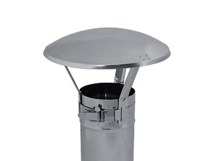 Nerezová meidingerova hlava (stříška / zakončení komína) univerzálna - průměr 140-180 mm, kouřovod - jednoplášť