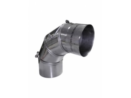 Nerezové komínové koleno nastaviteľné 0-90° so sponami a revíznym/čistiacim otvorom - priemer 200 mm,  dymovod - jednoplášť