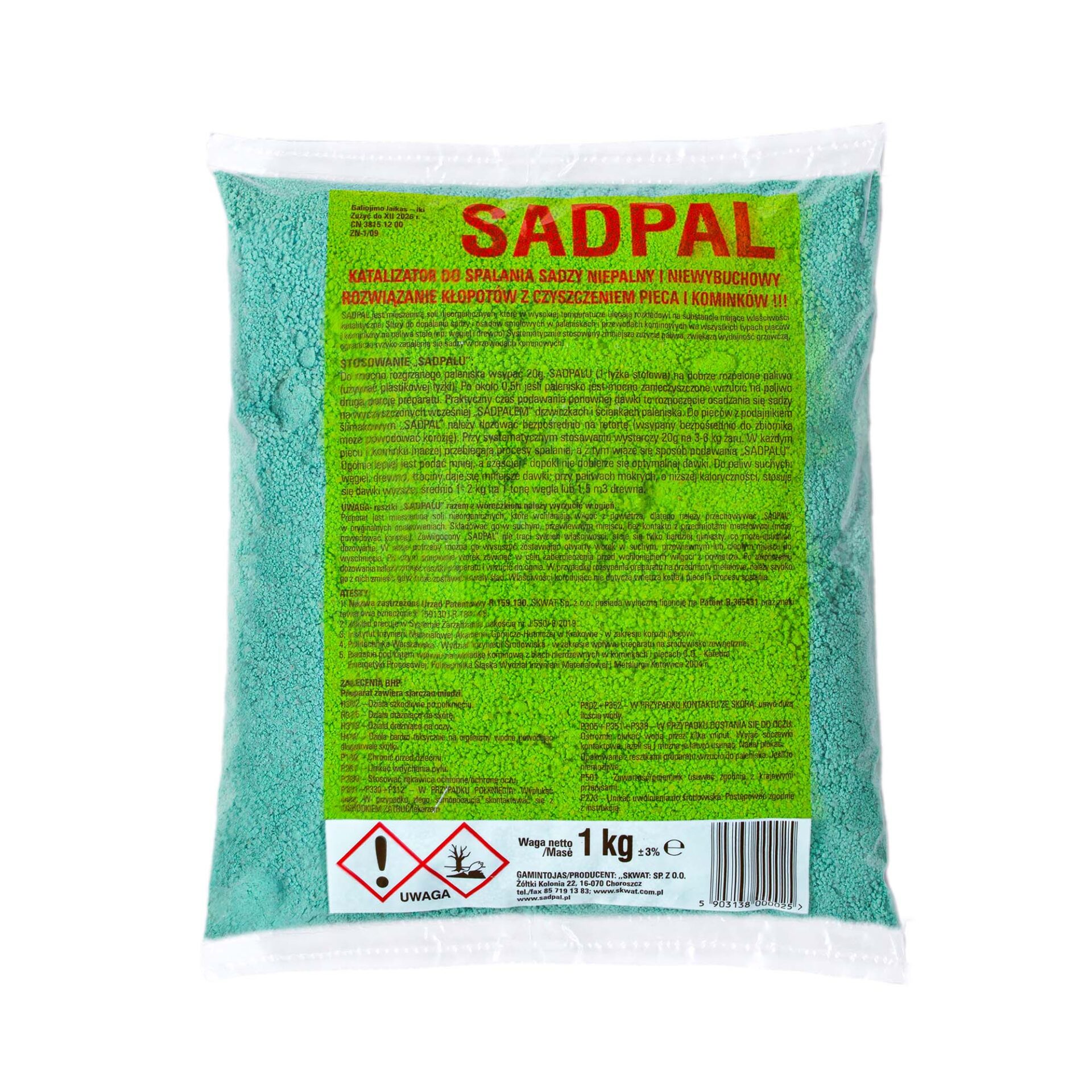 SADPAL - Čistič od sadzí pre pec, krb a komín - 1000g