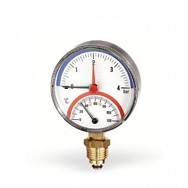 TMRA4 Teplomer/manometer 80mm, 0-6 bar, 0-120°C spodný 1/2"
