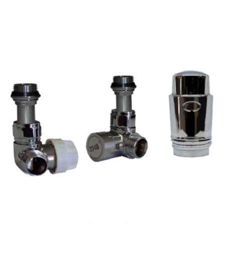 Set triaxiálny termostatický ventil chrómový 1/2” x 16mm + 1/2” x 15mm