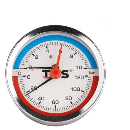 Termomanometer 80 1/2" 0-10 bar 20°-120° - zadný