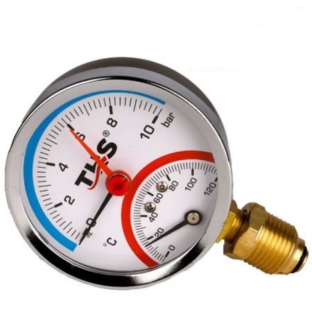 Termomanometer 80 1/2" 0-10 bar 20°-120° - spodný