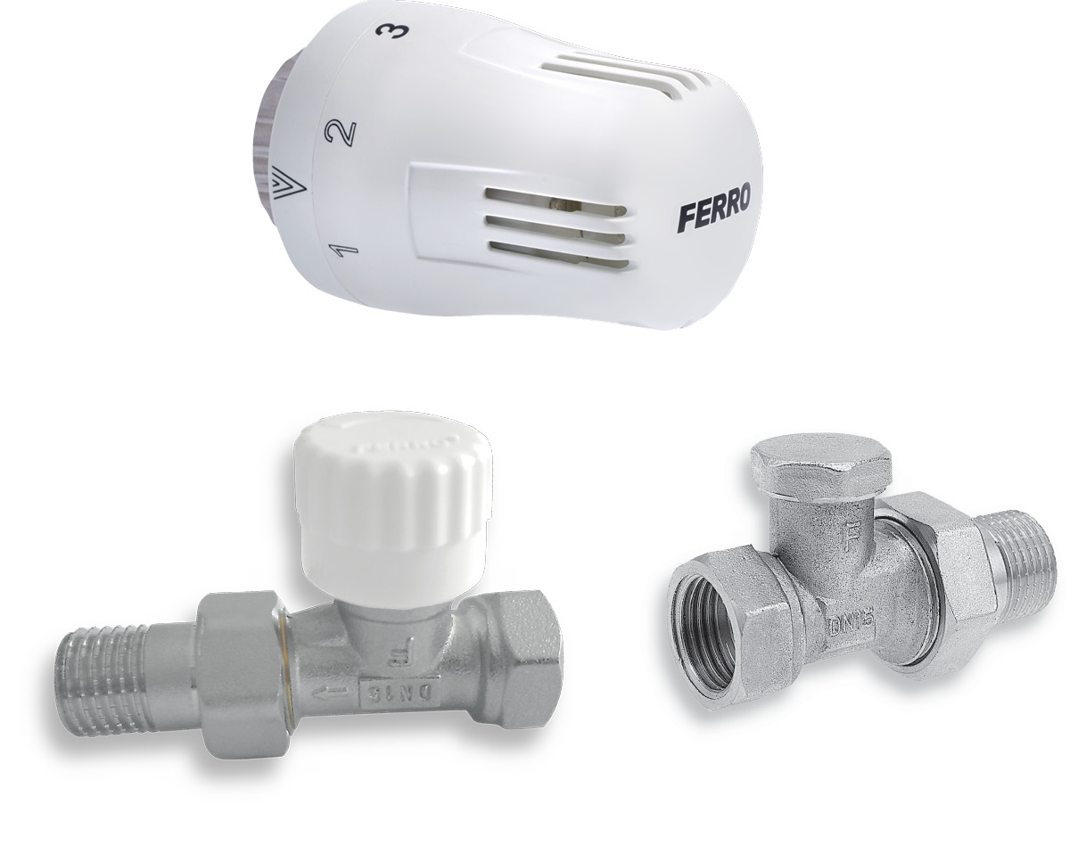 SET termostatický ventil priamy 1/2"