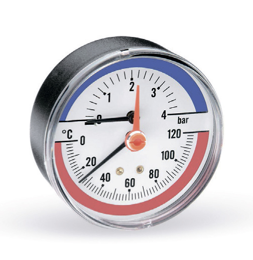 Termomanometer 80/0-10 bary 0-120°C 1/2" - zadný
