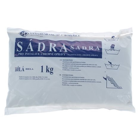 Sádra 1kg sivá