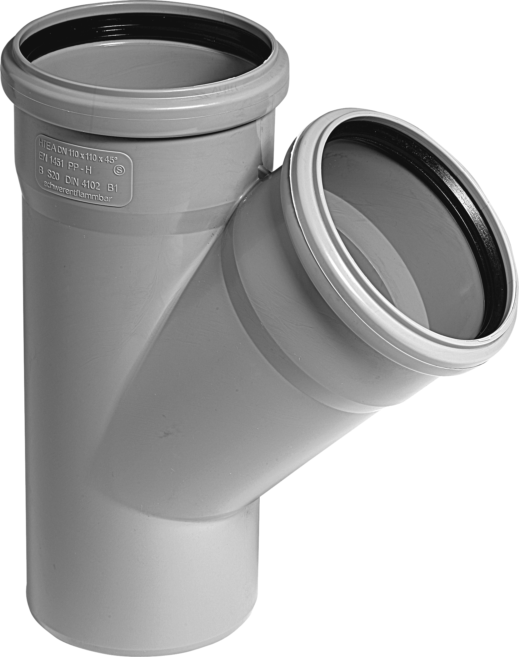 HT odpadová / kanalizačná odbočka DN 110/75 - uhol 45 ° - HTEA