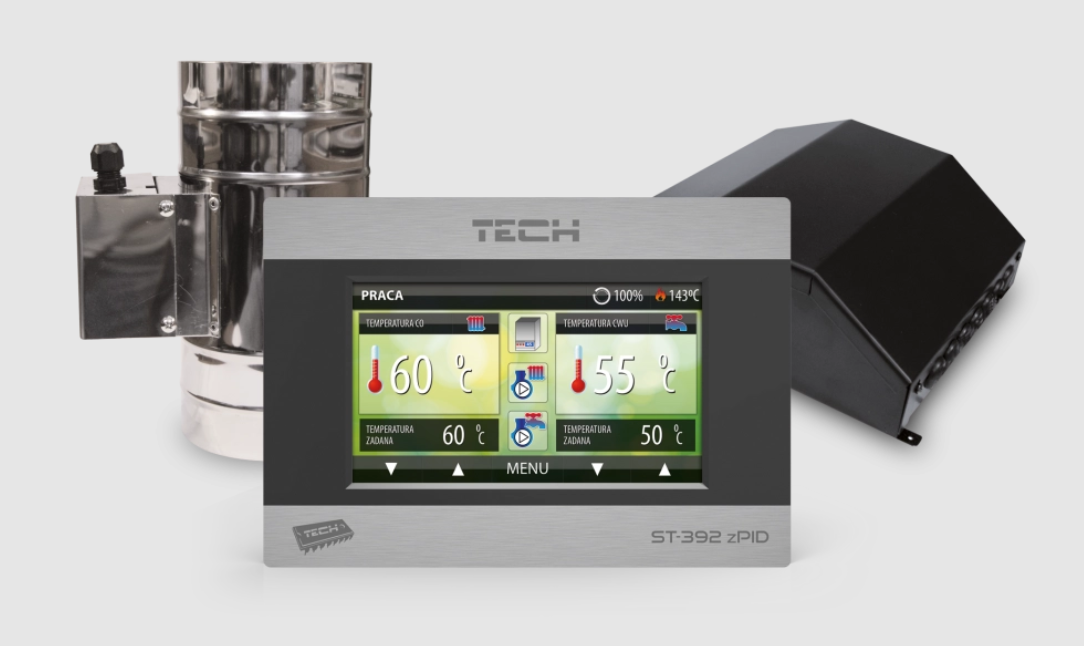 EU-392zPID/150 - Regulátor pre krb s programom zPID s klapkou 150mm