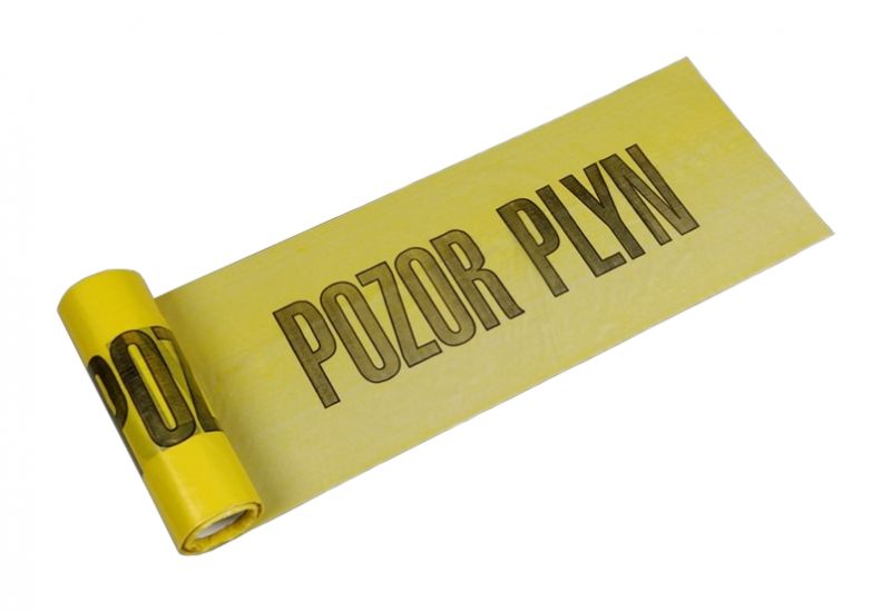 Výstražná fólia 22cm x 20m - "POZOR PLYN" - žltá