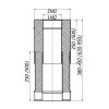 Nastaviteľná trojplášťová izolovaná komínová rúra - priemer 300/400 mm, dĺžka 2x 500 mm ( 2x 0,5 m ) - dymovod