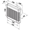 ventilator do kupelne o 100 mm s automatickou zaluziou a casovym dobehom na 12v 49