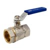 Mosadzný pákový guľový ventil FF 1" DN 25 - nerezová ergonomická modrá páka