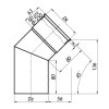 Nerezové komínové koleno 45° - priemer 200 mm, dymovod - jednoplášť