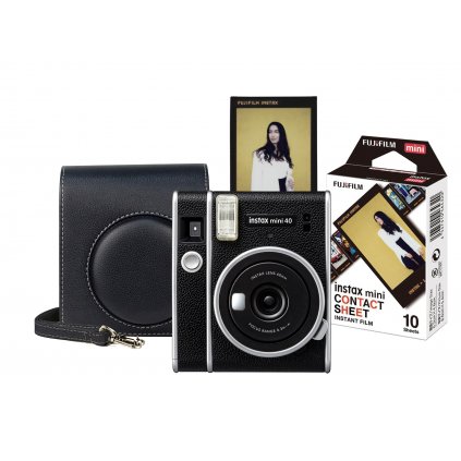 Fujifilm Instax Mini 40 Black Start Set (fotoaparát, brašna, film)