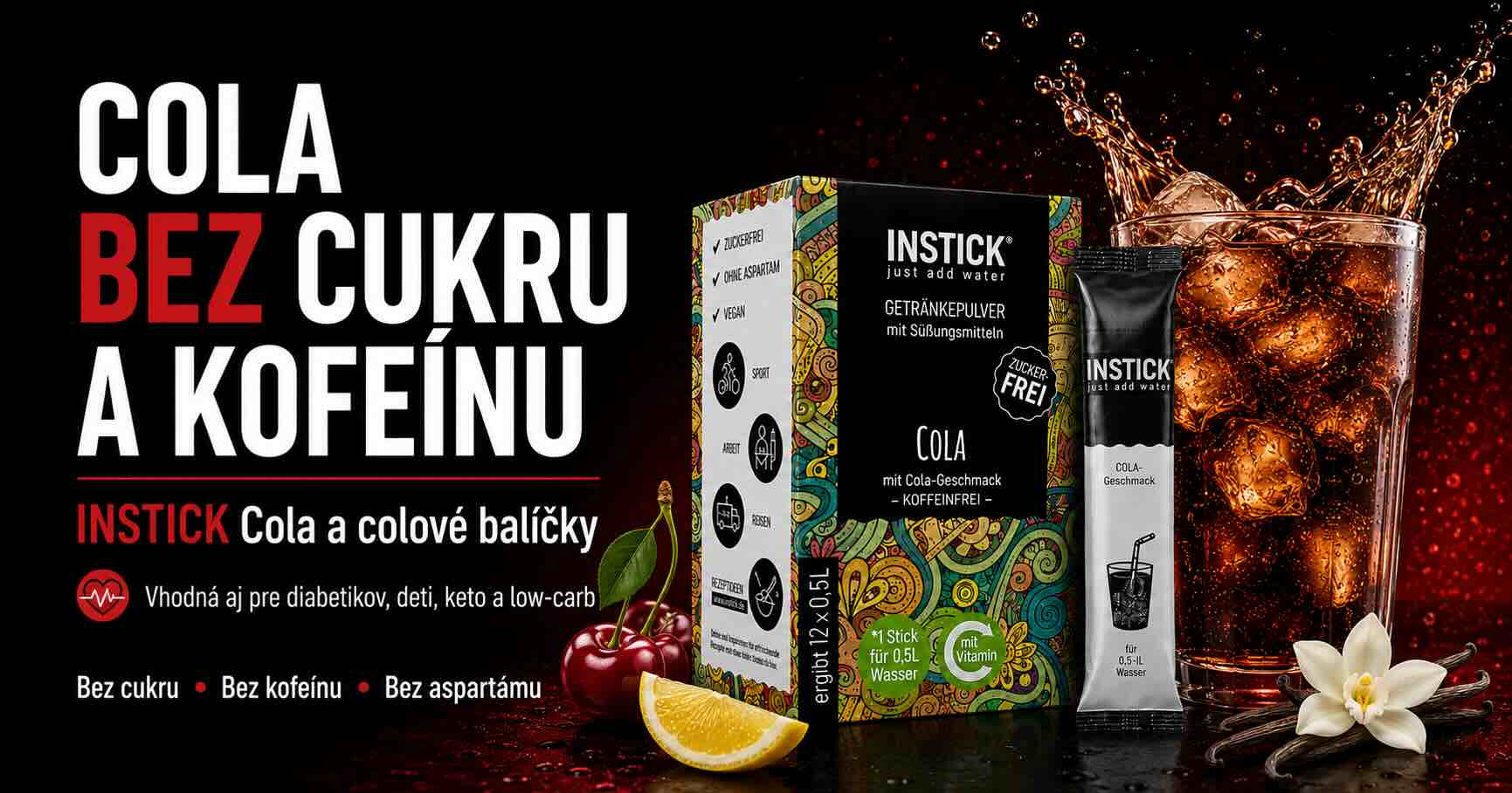INSTICK Cola vs Waterdrop Cola – porovnanie bezcukrových colových nápojov