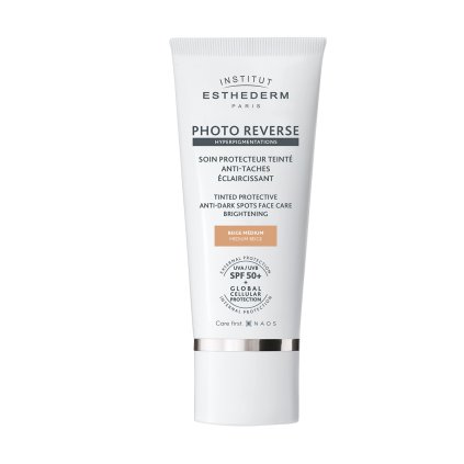 INSTITUT ESTHEDERM PHOTO REVERSE Ochranný tónovaný krém proti pigmentovým skvrnám SPF 50+ (středně béžová) 50 ml
