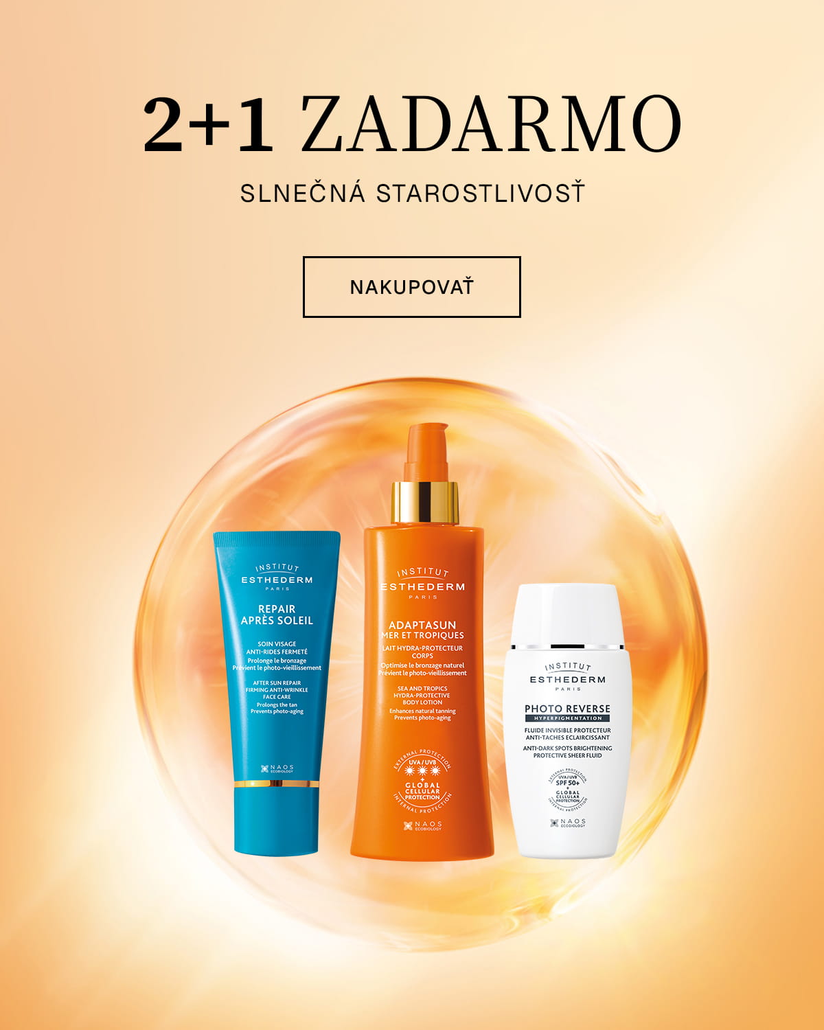 Slnečná starostlivosť 2+1 zadarmo