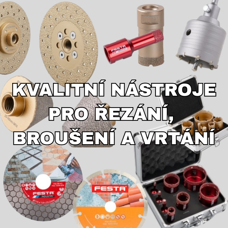 Trvale snížené ceny pro produkty na broušení, vrtání a řezání - brusky, kotouče, diamantové korunky