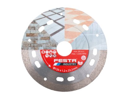 kotouč diamantový řezný plný 125x1,2x22,2mm FESTA INDUSTRY