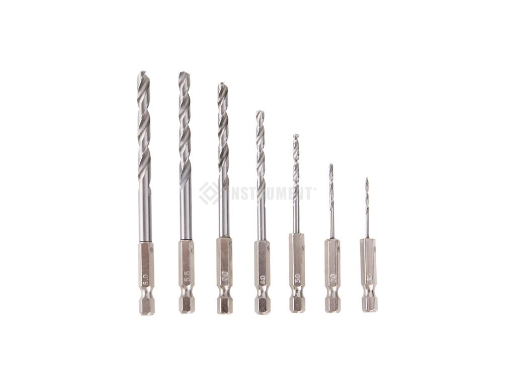 Vrták do železa sada 7ks 1,5-6mm šesťhran do akuskrutkovača