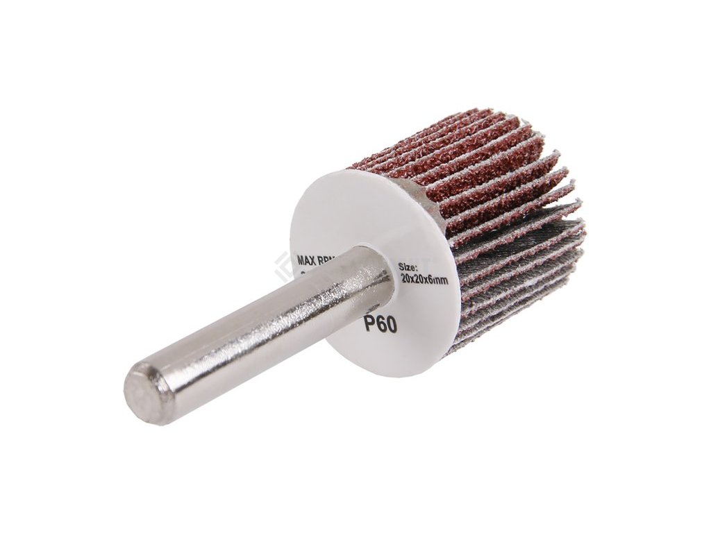 Kotúč lamelový 20x20x6mm hr.60 na stopke