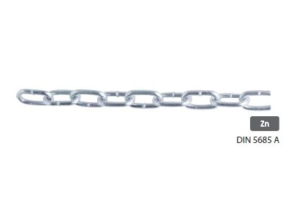 reťaz hospodárska 8x32mm / 10m krátka D1 DIN 5685 A Zn