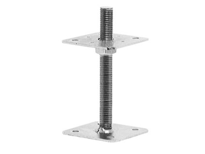 pätka stĺpika 100x100mm M16 200mm nastaviteľnou skrutkou Zn kotviaca