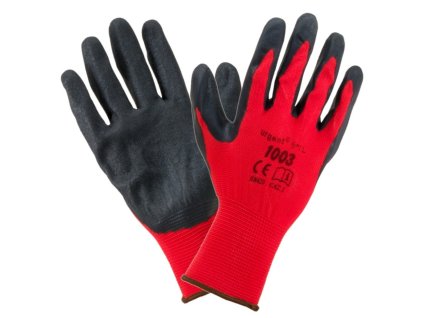 rukavice pracovné Polyester-čierny latex veľ.9 LEVIOR