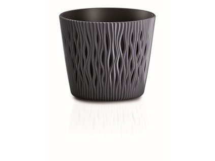 kvetináč 12,8cm SANDY ROUND DSR130-S433 antracit plastový PROSPERPLAST