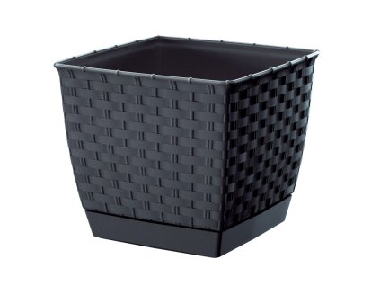 kvetináč 14cm RATOLLA SQUARE DRLK145-S433 antracit plastový PROSPERPLAST