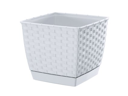 kvetináč 16cm RATOLLA SQUARE DRLK165-S449 biely plastový PROSPERPLAST