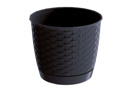 kvetináč 19cm RATOLLA ROUND DRLO190-S433 antracit plastový PROSPERPLAST