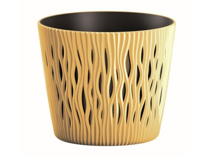kvetináč 12,8cm SANDY ROUND DSR130-117U horčica plastový PROSPERPLAST