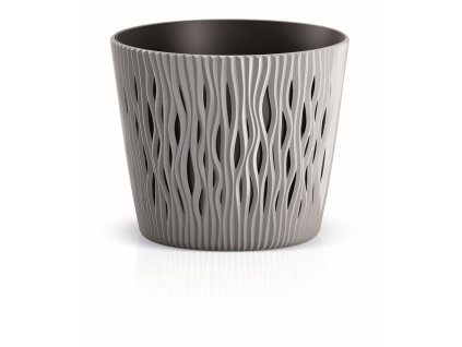 kvetináč 15,8cm SANDY ROUND DSR160-405U sivý plastový PROSPERPLAST